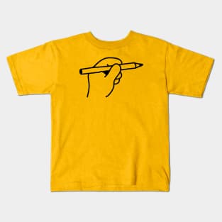 Drawing Hand (black) Kids T-Shirt